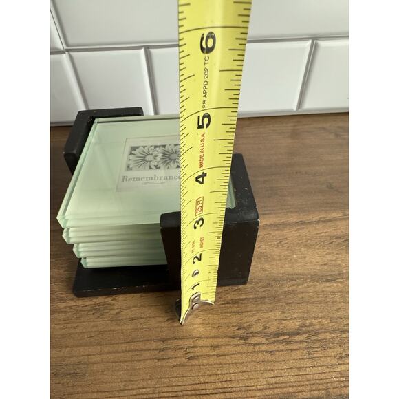 Photo Glass Coaster Set w/ Inserts & Holder set of 4 - Picture 8 of 9